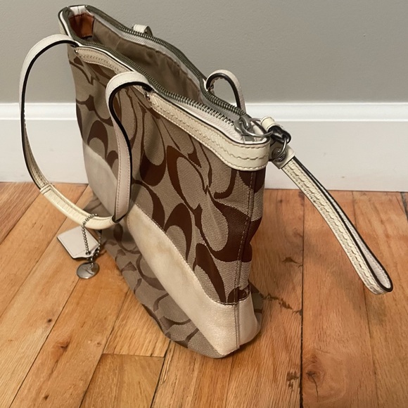 Coach Signature Stripe Tote Shoulder Bag - Picture 9 of 9